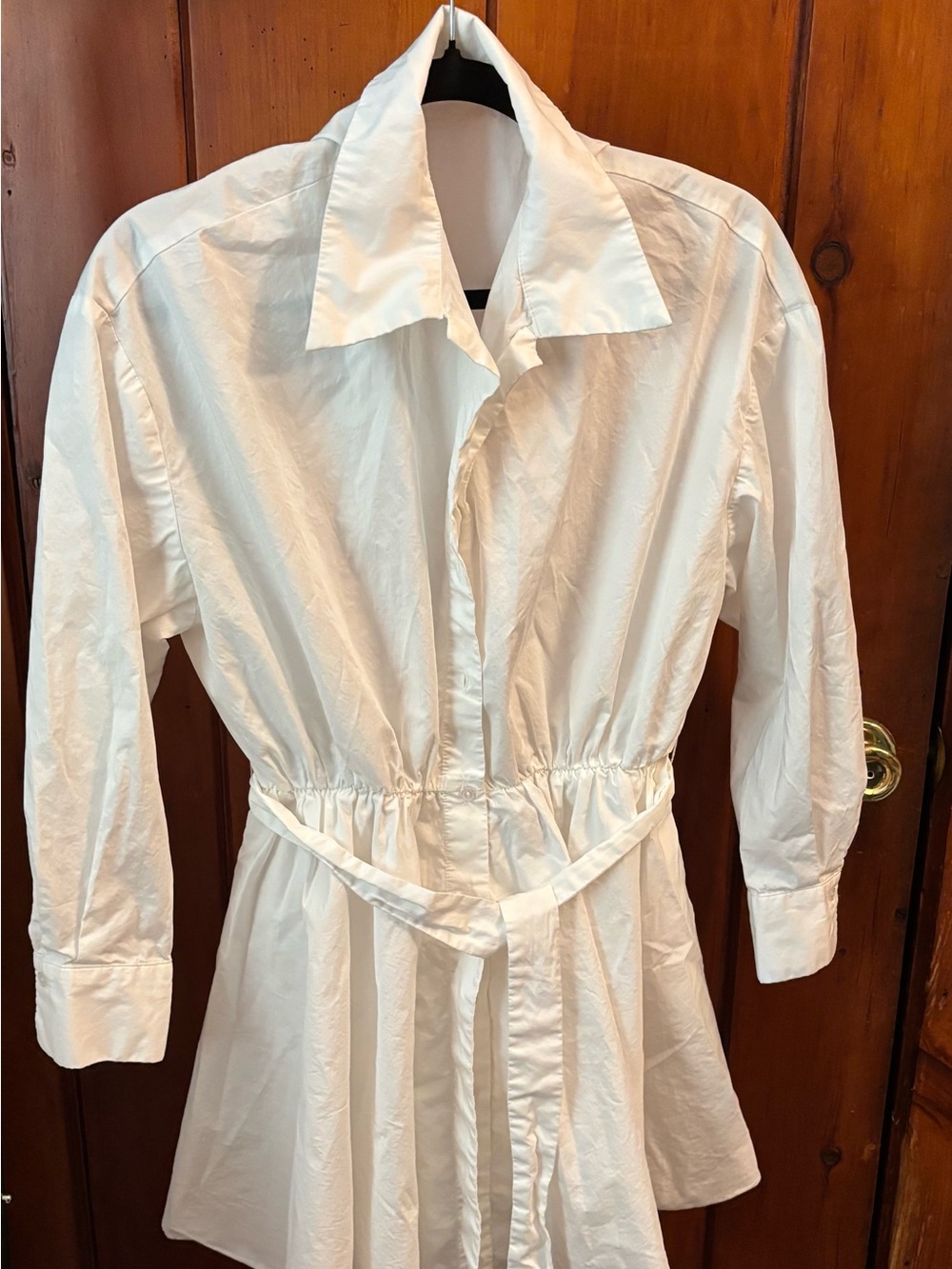 Astr White Button-Front Shirt Dress